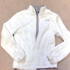 XSmall white fleece North Face full zip jacket